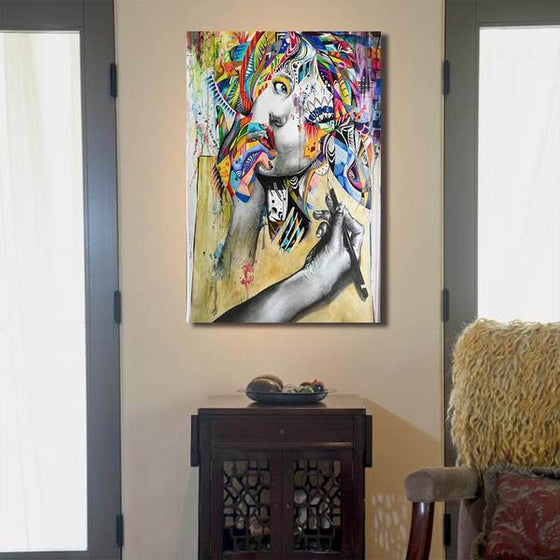 Colorful Depiction Of A Woman Wall Art Canvas