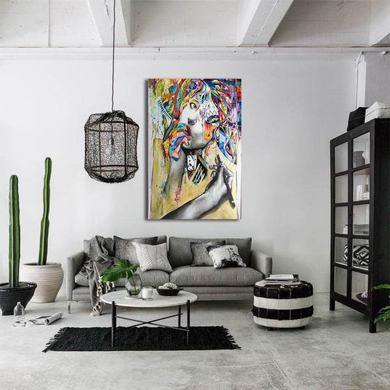 Colorful Depiction Of A Woman Wall Art Living Room