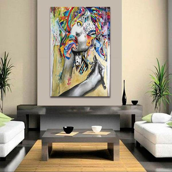 Colorful Depiction Of A Woman Wall Art Print