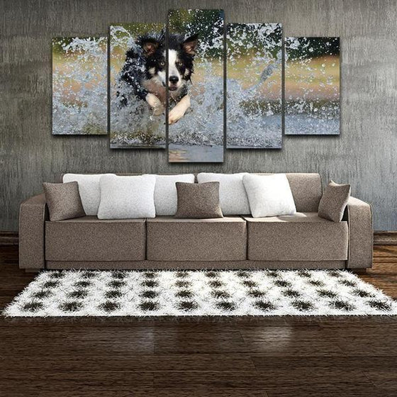 Colorful Dog Wall Art Canvas