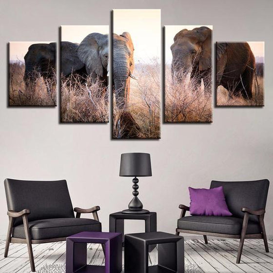 Animal Elephant Scenery Canvas Wall Art