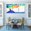 Colorful Fantasy 3 Panels Abstract Canvas Wall Art Dining Room