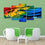 Colorful Feathers 5 Panels Canvas Wall Art Set