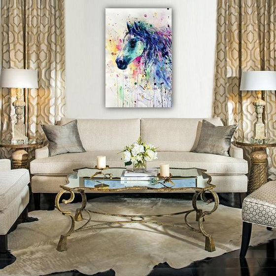 Colorful Horse Head Canvas Wall Art Living Room
