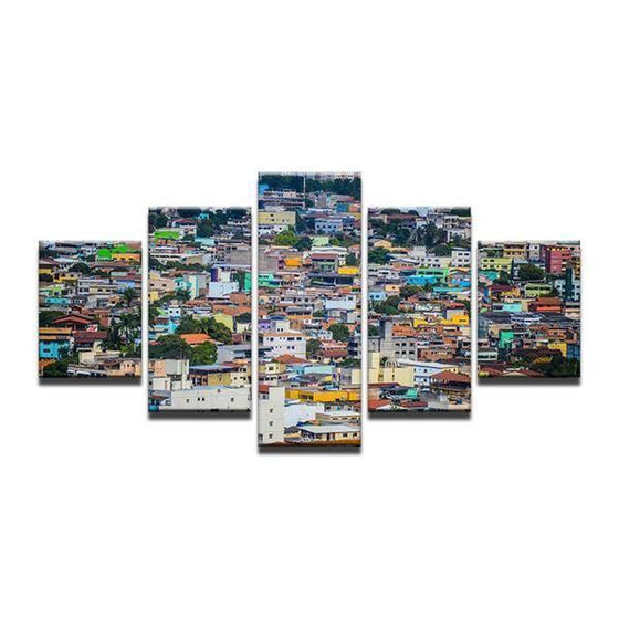 Colorful Houses Canvas Wall Art Ideas