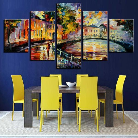 Colorful Bridge Canvas Wall Art Dining Room