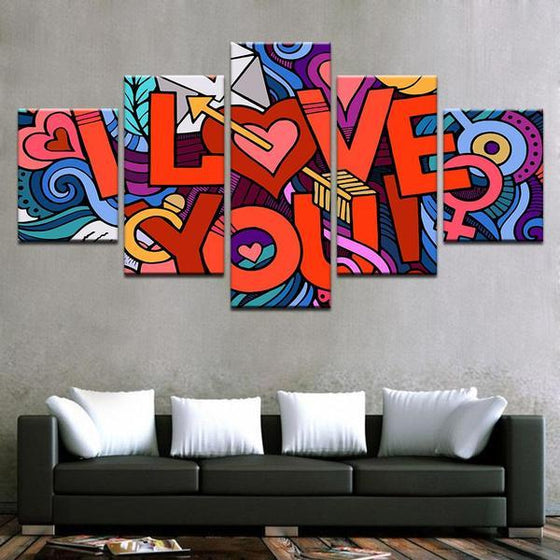 Colorful I Love You Wall Art