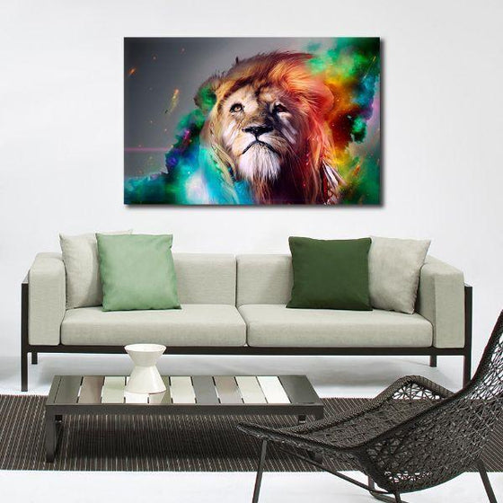 Colorful Lion Head Canvas Wall Art Decor