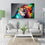 Colorful Lion Head Canvas Wall Art Living Room