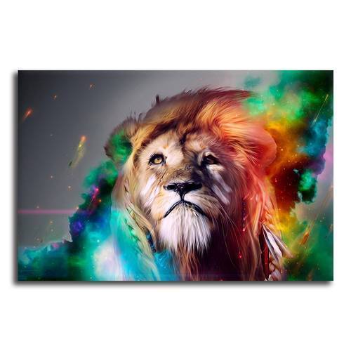 Colorful Lion Head Canvas Wall Art