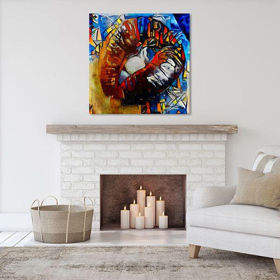 Colorful Lips Contemporary Canvas Wall Art Living Room