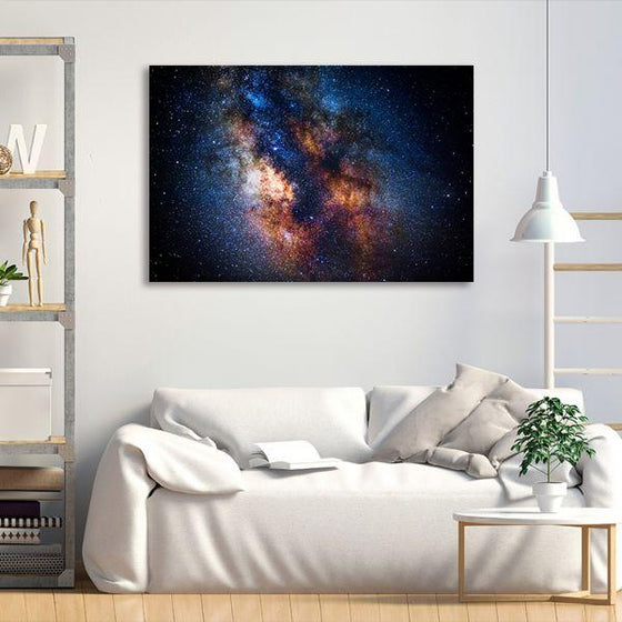 Colorful Outer Space Canvas Wall Art Living Room