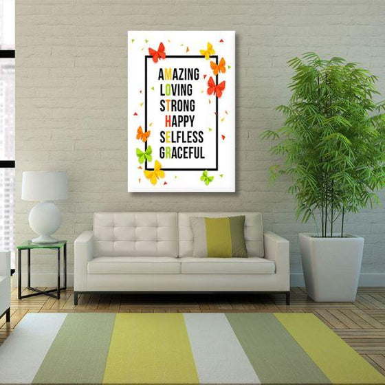 Colorful Mother Quote Canvas Wall Art Living Room