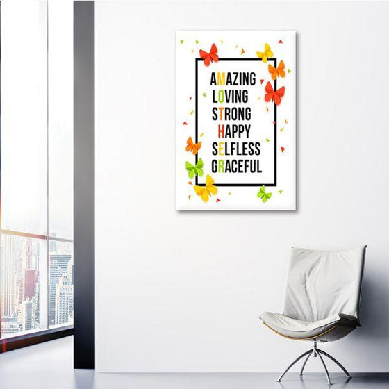 Colorful Mother Quote Canvas Wall Art Office Room