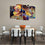 Colorful Music 4 Panels Abstract Canvas Wall Art Dining Room