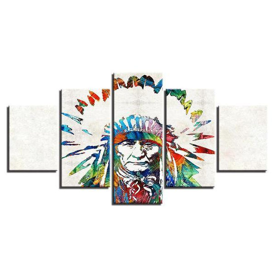 Colorful Native American Wall Art Canvas