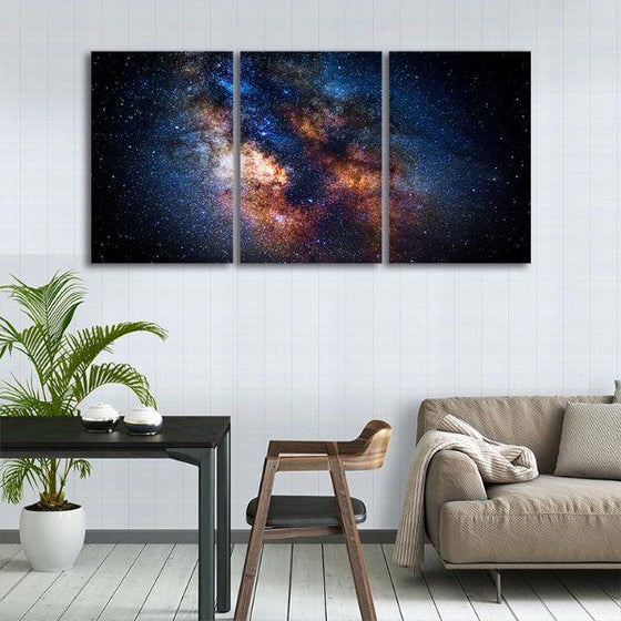 Colorful Outer Space 3 Panels Canvas Wall Art Decor