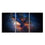 Colorful Outer Space 3 Panels Canvas Wall Art