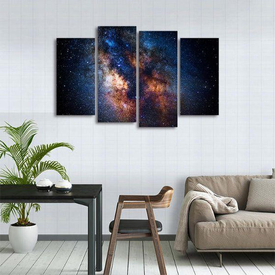 Colorful Outer Space 4 Panels Canvas Wall Art Decor