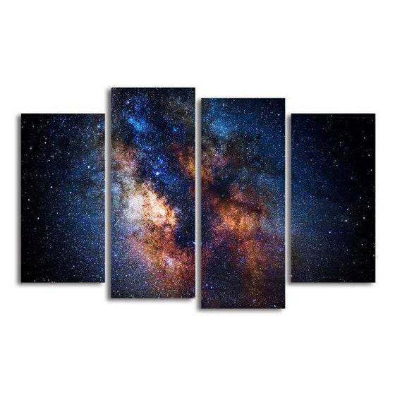 Colorful Outer Space 4 Panels Canvas Wall Art