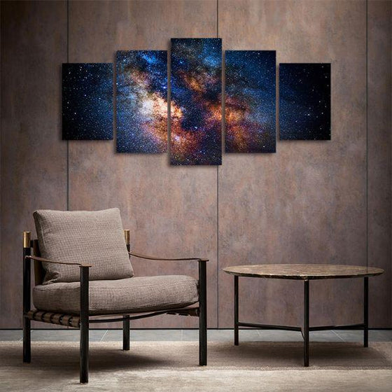 Colorful Outer Space 5 Panels Canvas Wall Art Decor