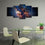 Colorful Outer Space 5 Panels Canvas Wall Art Office