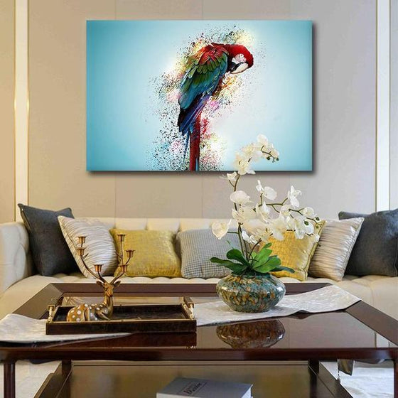 Colorful Parrot Canvas Wall Art Living Room
