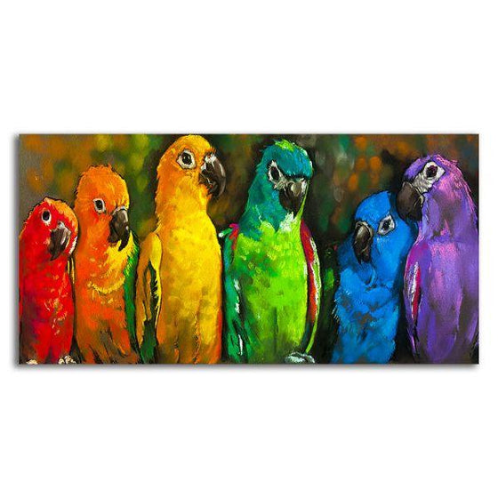 Colorful Parrots 1 Panel Canvas Art
