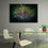 Colorful Peacock Tail Canvas Wall Art Office