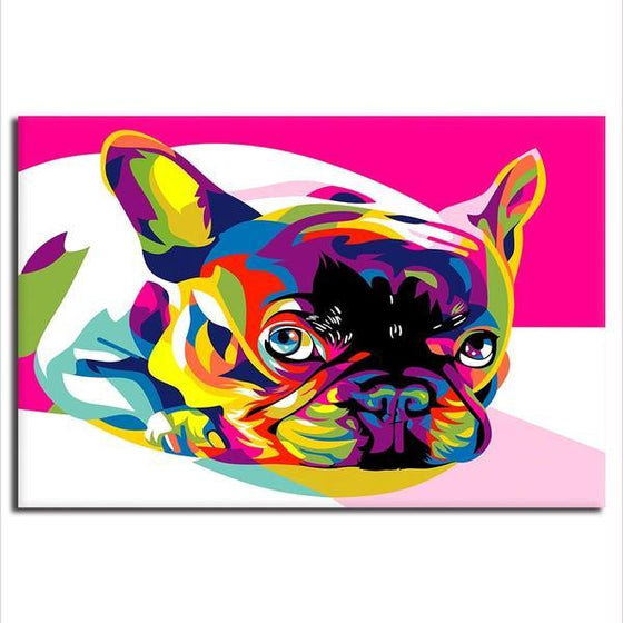 Colorful Pug Canvas Wall Art