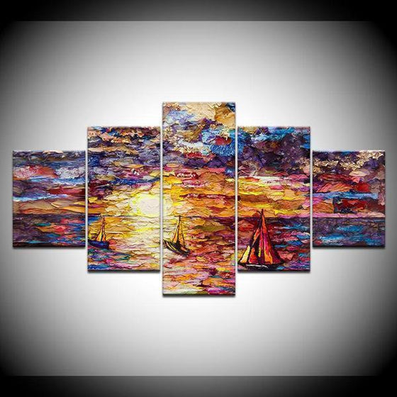 Colorful Sailboat View Canvas Wall Art Prints