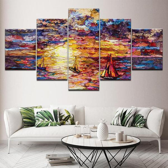 Colorful Sailboat View Canvas Wall Art Home Decor
