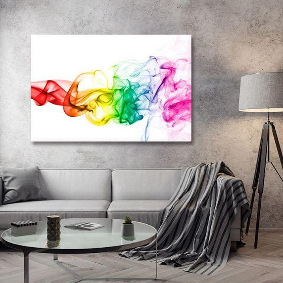 Colorful Smoke Abstract Canvas Wall Art Living Room
