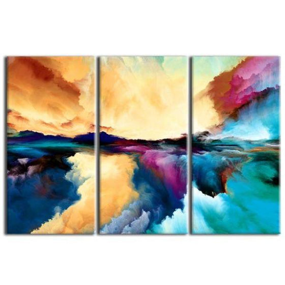 Colorful Universe Abstract 3-Panel Canvas Wall Art