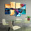 Colorful Universe Abstract 4-Panel Canvas Wall Art Decor