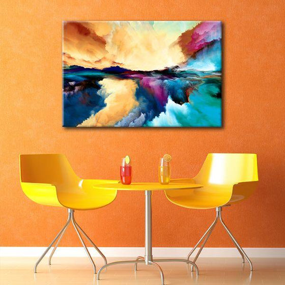 Colorful Universe Abstract Canvas Wall Art Dining Room