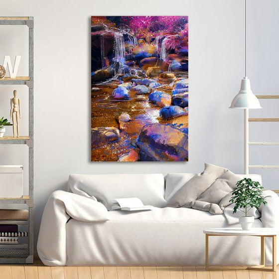 Colorful Water Fall Canvas Wall Art Living Room