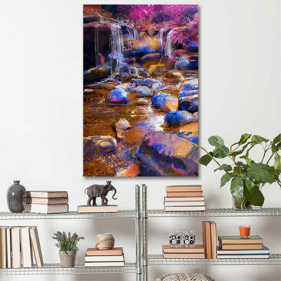 Colorful Water Fall Canvas Wall Art Nursery