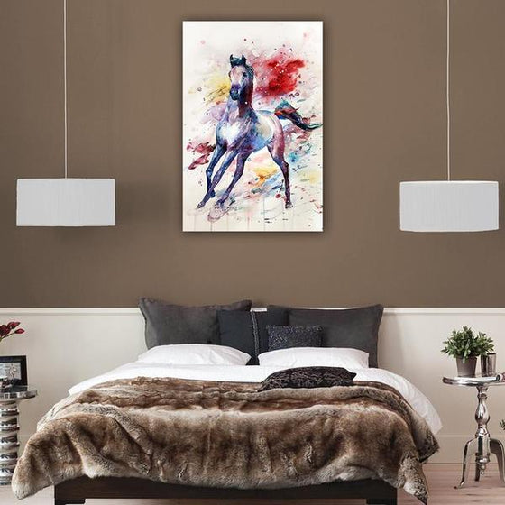 Colorful Wild Horse Canvas Wall Art Bedroom