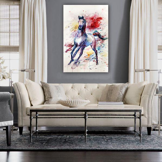 Colorful Wild Horse Canvas Wall Art Decor