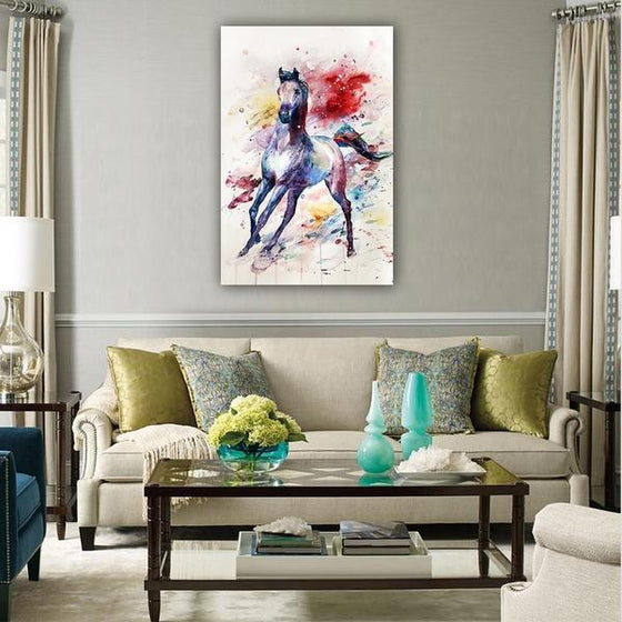 Colorful Wild Horse Canvas Wall Art Living Room