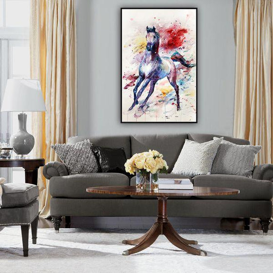 Colorful Wild Horse Canvas Wall Art Print
