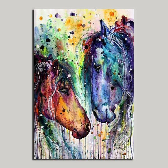 Colorful Wild Horses Canvas Wall Art Decor