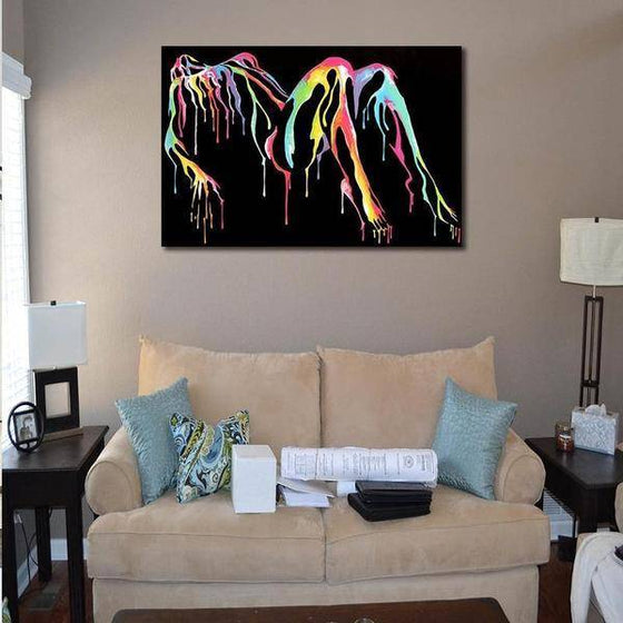 Colorful Woman Body Silhouette Wall Art Living Room