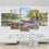 Colorful Wooden Boats Canvas Wall Art Living Room