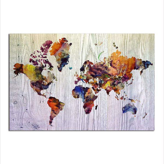 Colorful World Map Canvas Wall Art