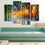Colorful Tall Thin Trees Canvas Wall Art Living Room