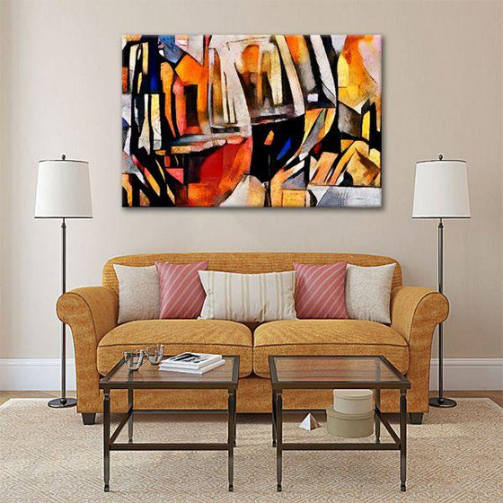 Contemporary Glass Of Wine Canvas Wall Art Living Room