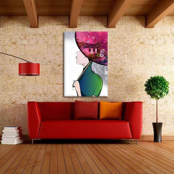 Contemporary Japanese Woman Wall Art Living Room