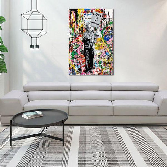 Contemporary Love Is The Answer Canvas Wall Art Decor